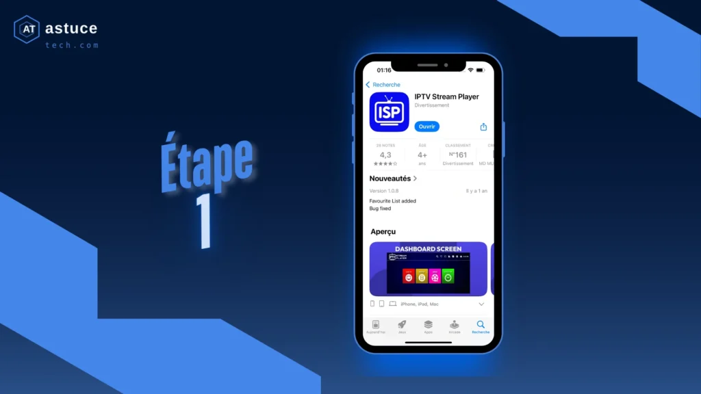 application iptv stream player pour un iphone