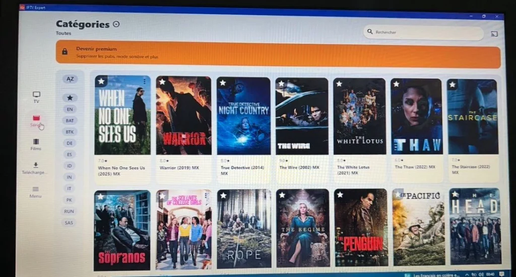 Programmes et chaînes sur Windows
