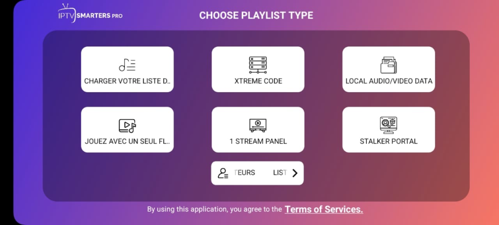 interface application smarters pro